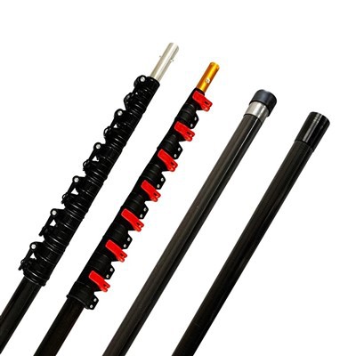 What are the advantages of an extendable carbon fibre pole?